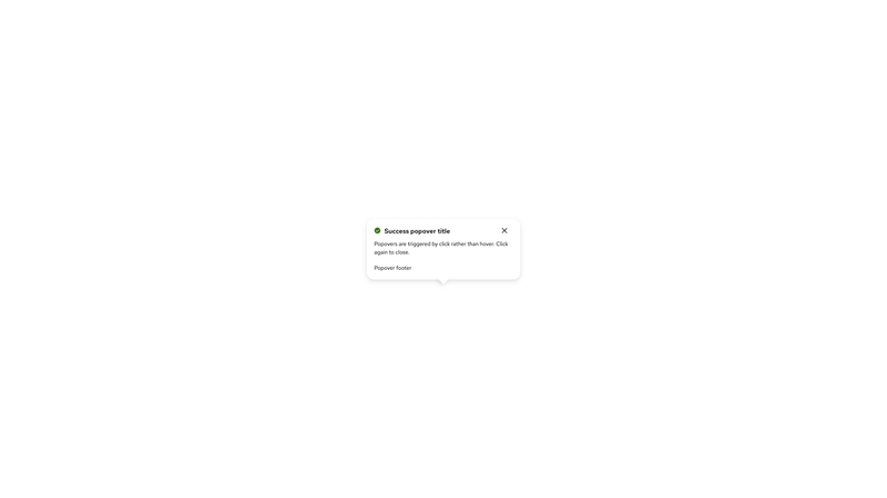 Success alert popover screenshot