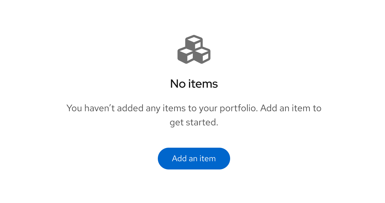 Example of a primary button inside an empty state