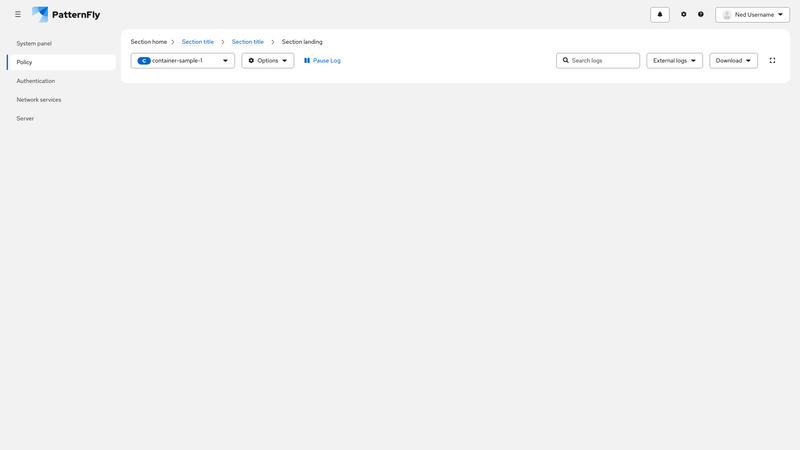 Console log viewer toolbar demo screenshot