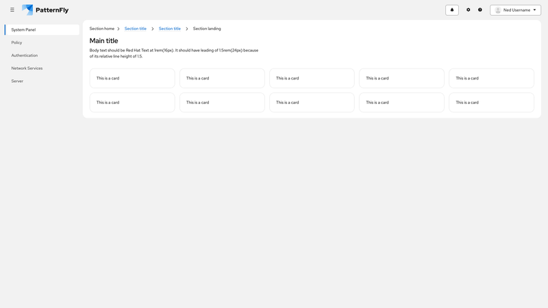 Default nav screenshot