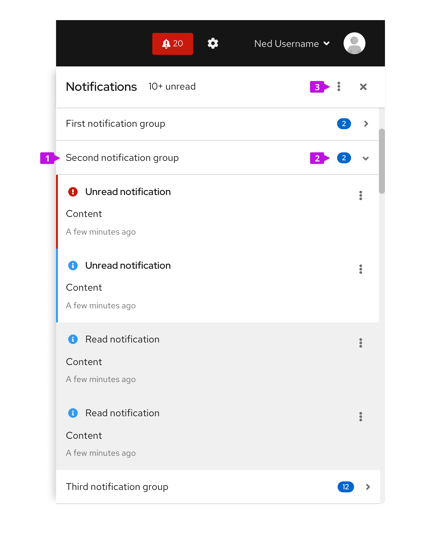 grouped notification drawer