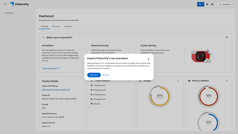Animated UI screenshot