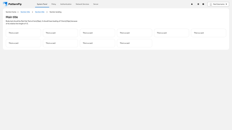 Horizontal nav screenshot