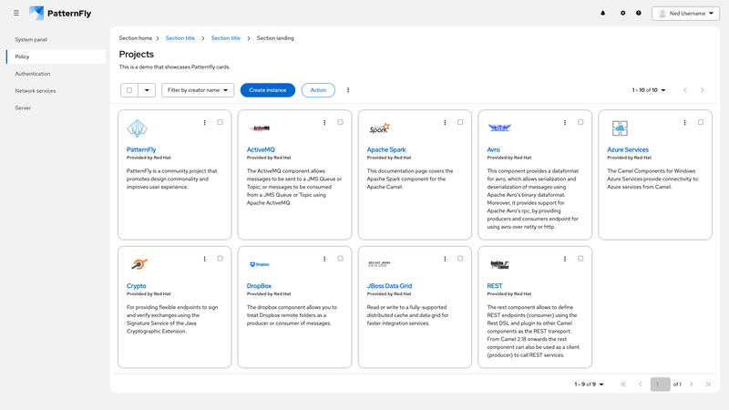 Primary-detail card view screenshot