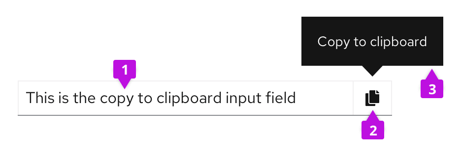 Elements of the clipboard copy component