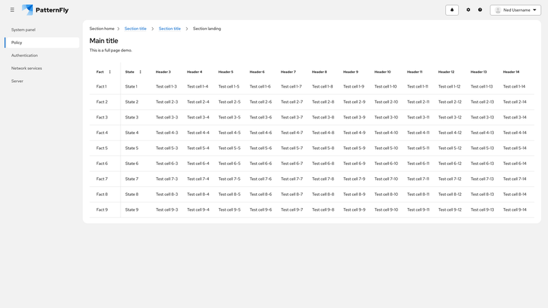 Sticky first column screenshot