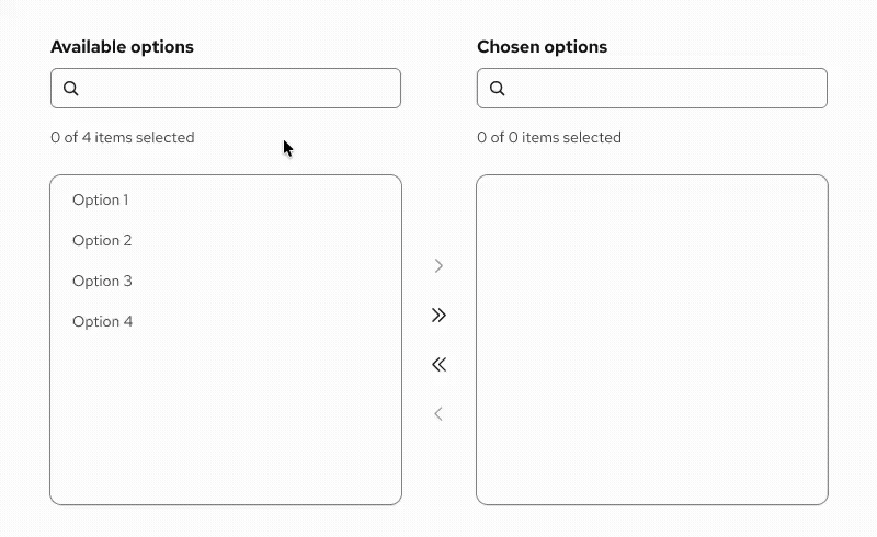 dual list behavior with an item being moved to the second row