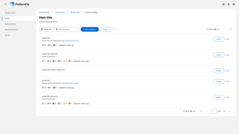 Static bottom pagination screenshot