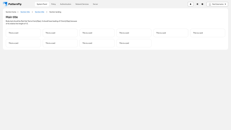 Horizontal nav screenshot