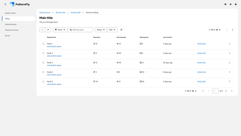 Static bottom pagination screenshot