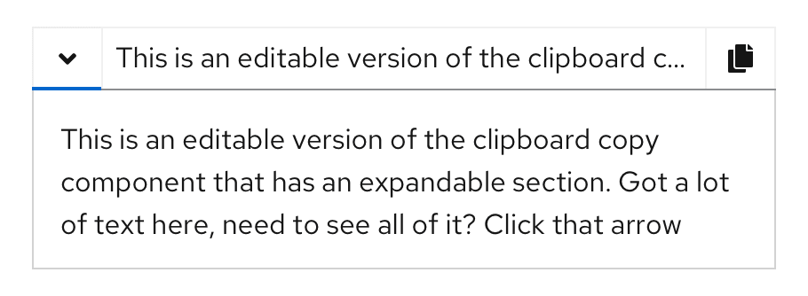 Example of an expandable clipboard copy component