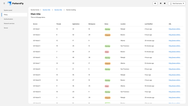Sticky header screenshot
