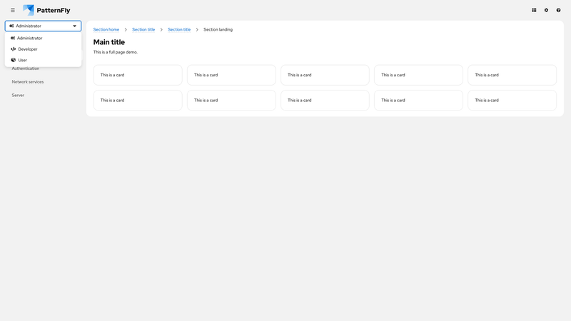 Context selector expanded in sidebar screenshot