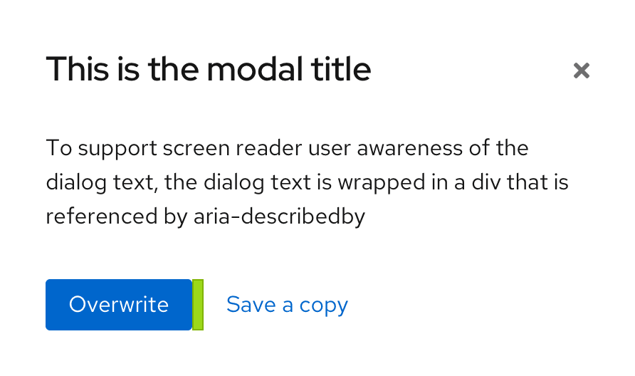 Modal button spacing with spacers