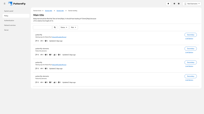 Primary-detail content padding screenshot