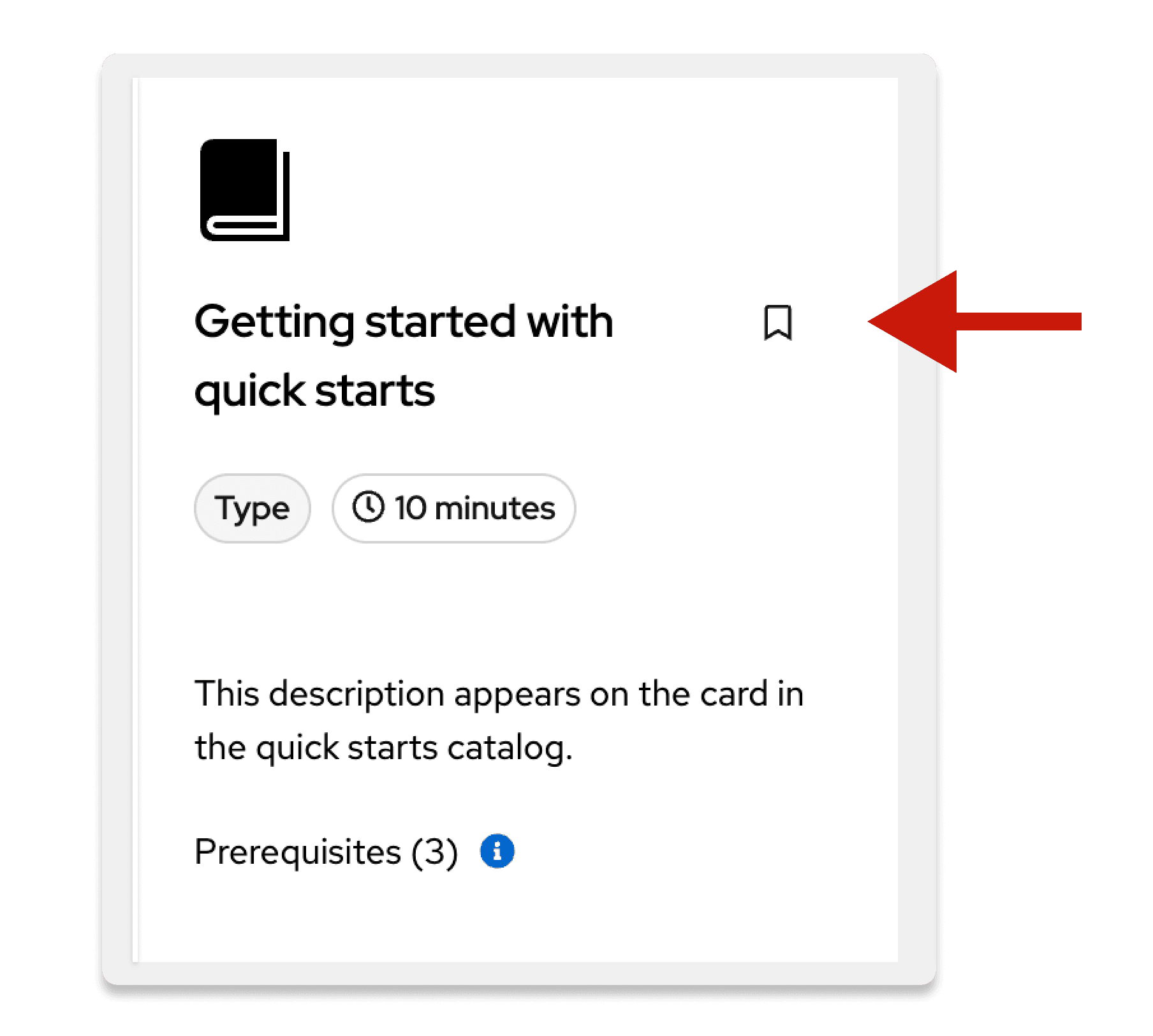 Card with bookmark action icon.