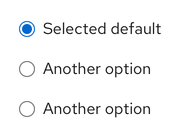 Example of radio button options