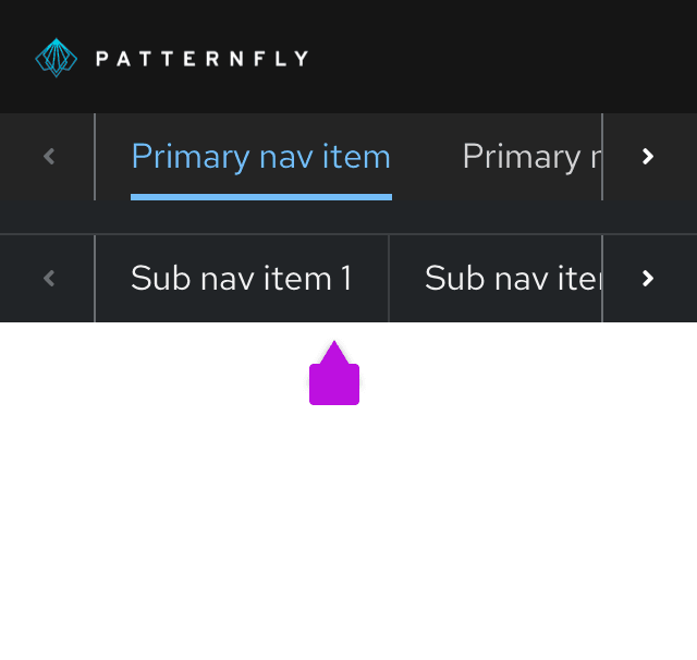 Example of secondary navigation mobile responsiveness