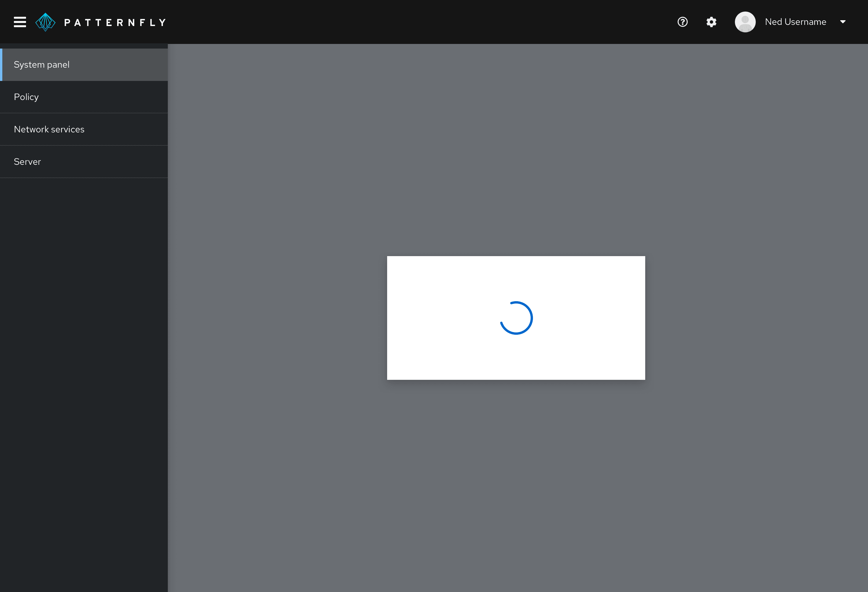 Example of spinner in a modal window
