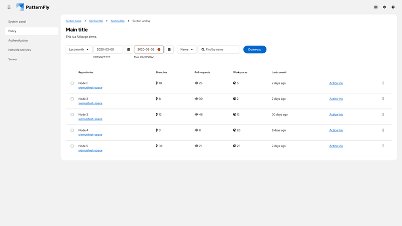 Toolbar with validation on desktop screenshot