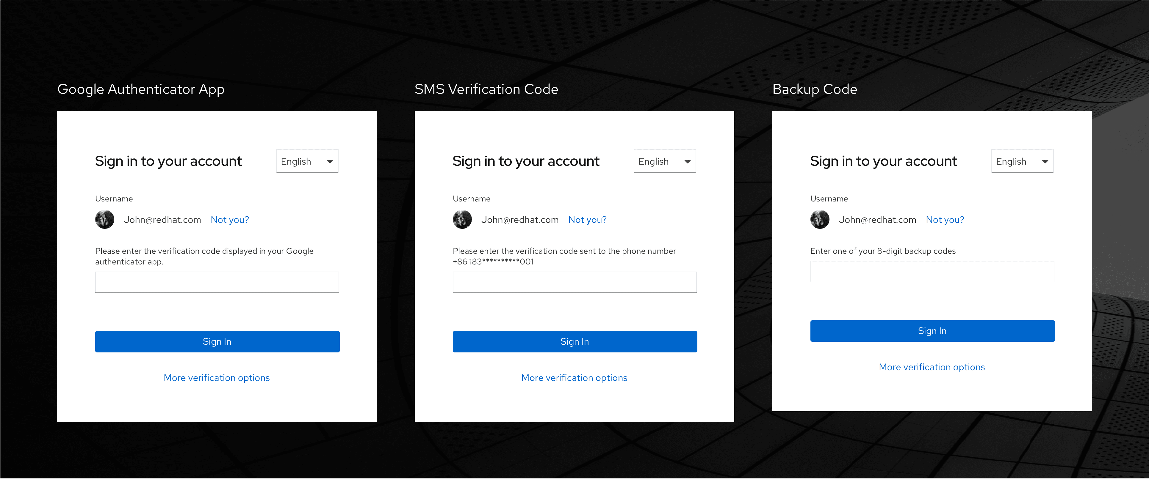 Example of additional multi-factor authentication