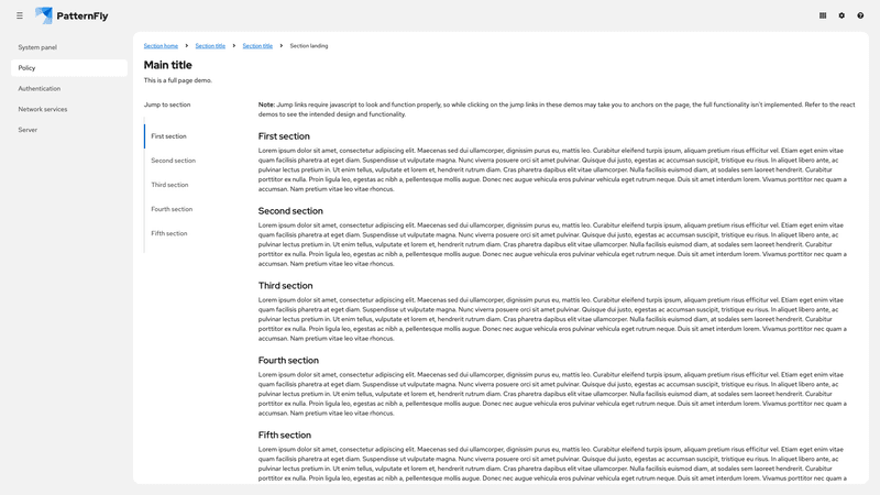 Vertical jump links expanded on mobile screenshot