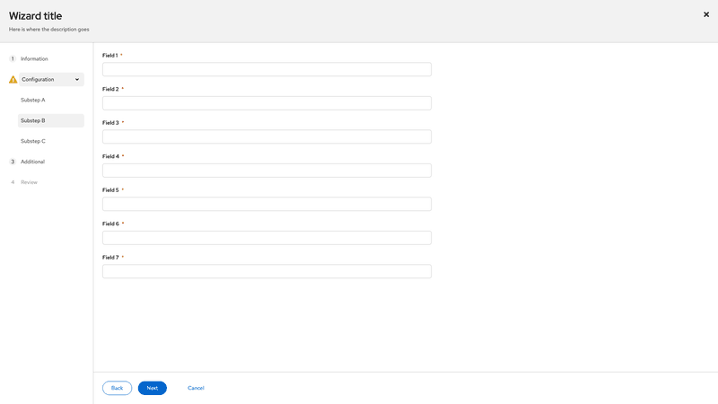 Warning on step screenshot